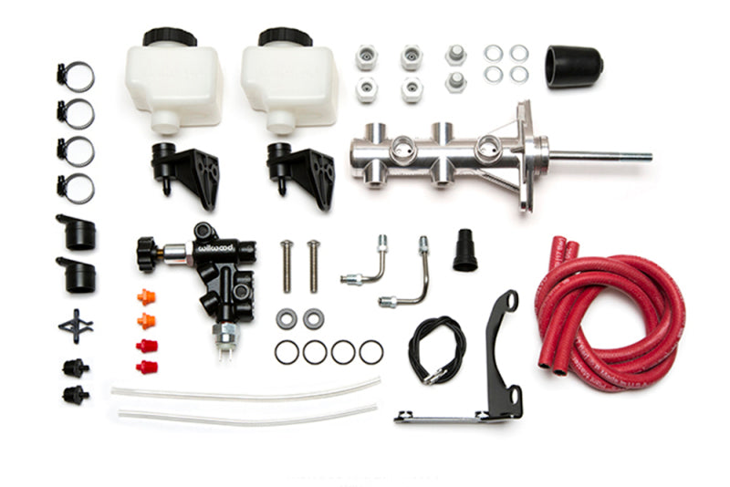 Wilwood Tandem Master Cylinder Kit with Pushrod - 1in Bore, Polished - 261-14390-P