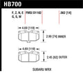 Hawk Blue 9012 Front Race Brake Pads HB700E.562 - 2006-2007 Subaru WRX