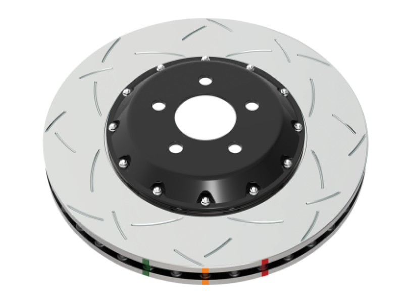 DBA 5000 Series T3 Slotted Front Rotor with Black Hat - 2022-2023 Hyundai Elantra N and Kona N (DBA53148BLKS)