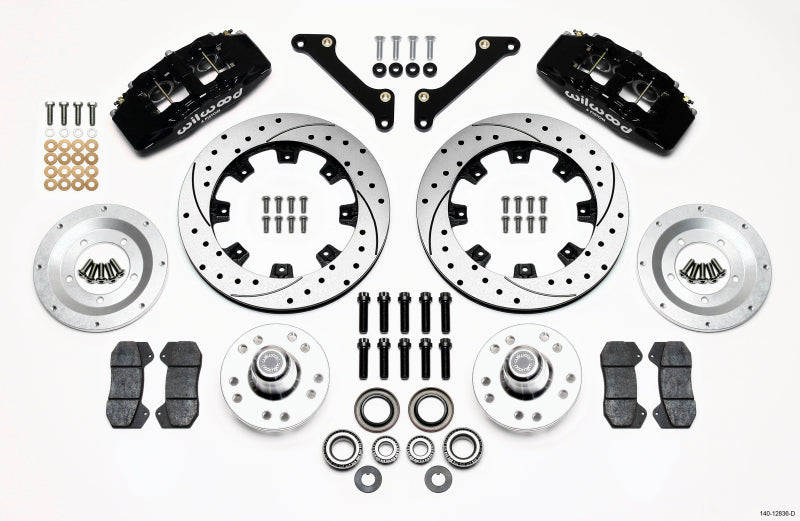 Wilwood 140-12836-D DynaPro 6 Front Big Brake Kit - 6-Piston Calipers, 12.19in Drilled Vented Rotors, Forged Hub - 1979-1981 Chevrolet Camaro