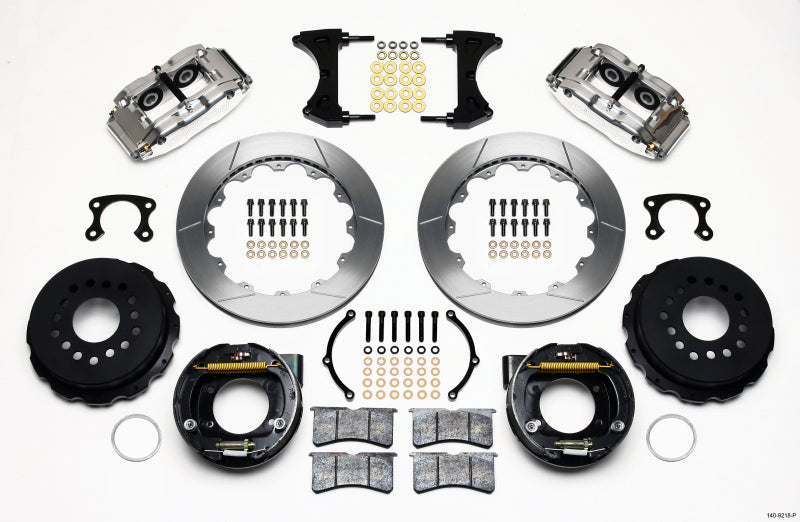 Wilwood Narrow Superlite 4R Rear Parking Brake Kit Polished 140-9218-P - Big Ford New Style 2.36in Offset