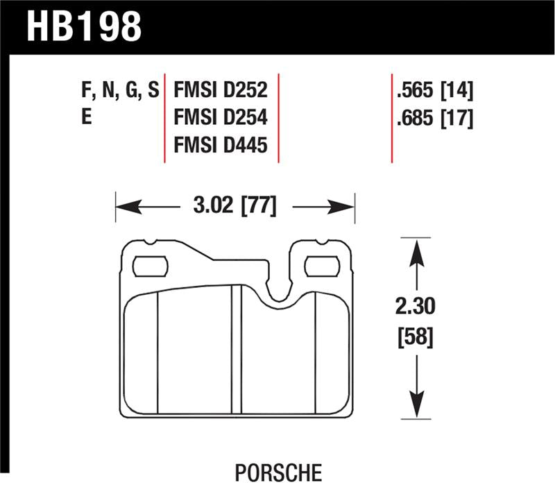 Hawk Performance DTC-60 Rear Race Brake Pads HB198G.685 - Porsche 924 / 928 / 944