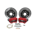 Baer 4261428FR SS4+ Deep Stage Front Brake Kit 11.625-Inch 4-Piston Drilled Slotted Zinc Rotors Fire Red - 2015-2023 Ford Mustang