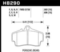 Hawk ER-1 Rear Brake Pads - 1997-1999 Porsche Boxster 2.5L Base, 4-Piston Caliper