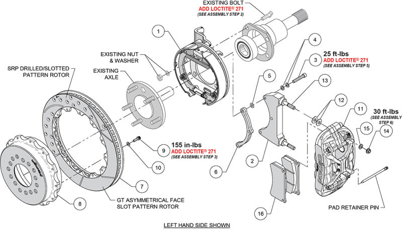 Wilwood XRS4R Rear Big Brake Kit - 1971-1987 Chevrolet C10, 12.88in Slotted Rotor, 2.42in Offset, Black (140-18297)