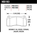 Hawk Performance DTC-60 Race Brake Pads HB193G.610 - Rotora FC4 Caliper