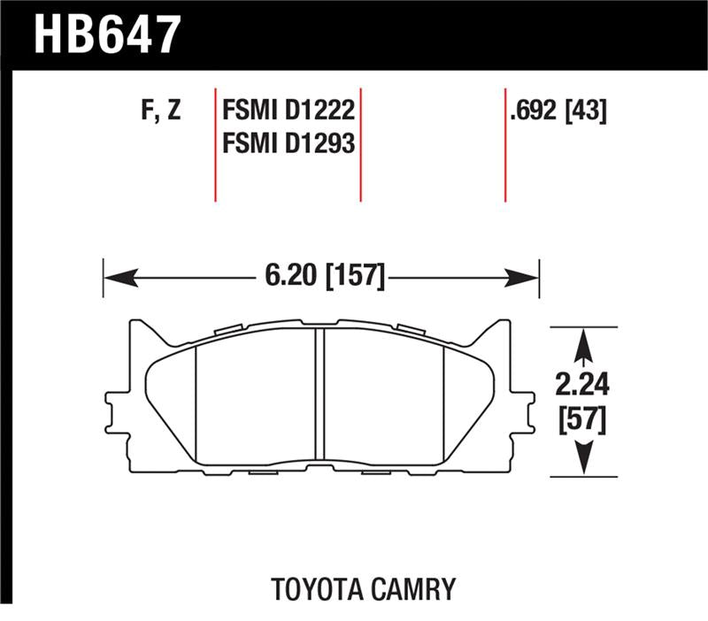 Hawk Performance Ceramic Street Brake Pad Set HB647Z.692 - Quiet, Ultra-Low Dust