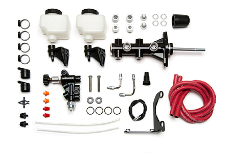 Wilwood Remote Tandem Master Cylinder Kit with Pushrod - 1 1/8in Bore, Black - 261-14391-BK