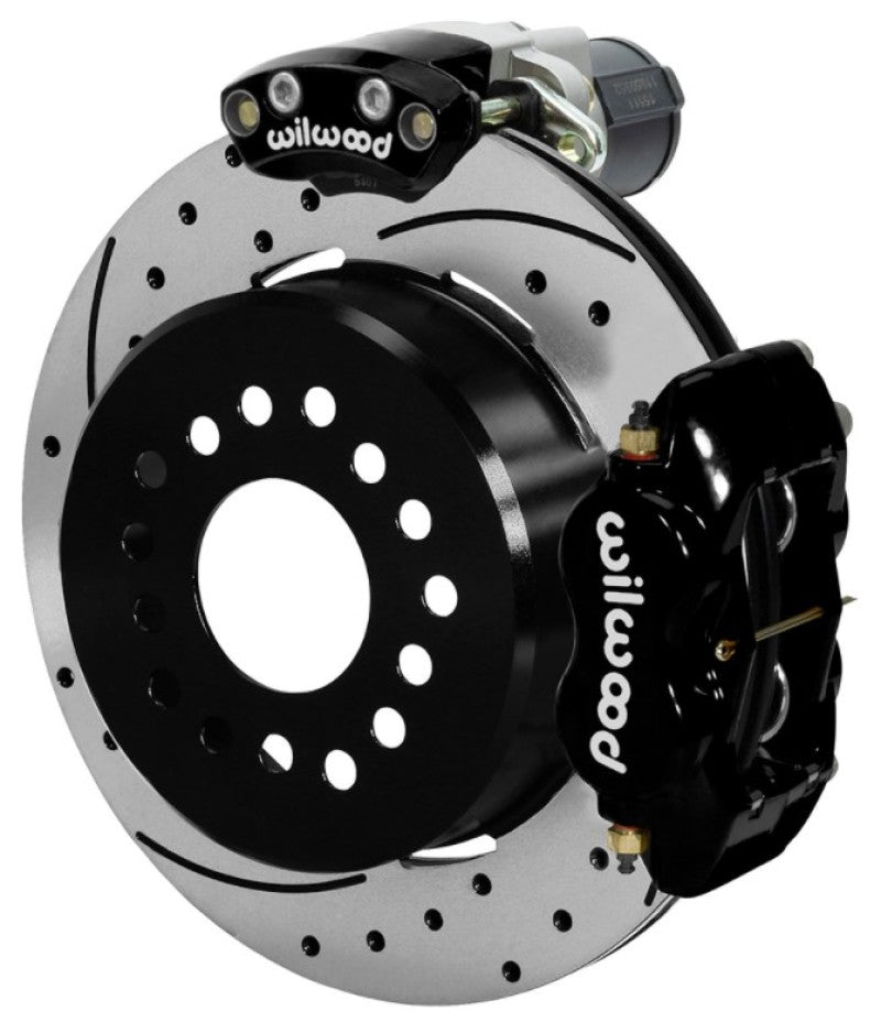 Wilwood Forged Dynalite Rear Electronic Parking Brake Kit for Big Ford - 2.36in Offset, 12.19in SRP Drilled and Slotted Rotor (140-16130-D)