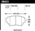 Hawk HT-10 HB431S.606 Race Front Brake Pads D890 - 2001-2005 Mazda Miata with Sport Suspension