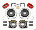 Wilwood 140-13733-DR Dynapro Lug Mount Rear Disc Brake Kit with Parking Brake 12.19 in Drilled Red - 1965-1977 Ford Bronco Big Ford Axle