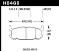 Hawk ER-1 Rear Brake Pad Set - 2001-2005 Mazda Miata 1.8L Base