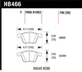 Hawk Performance HB477Y.610 LTS Street Brake Pad Set - Light Truck and SUV Compound, Quiet Low-Fade Braking