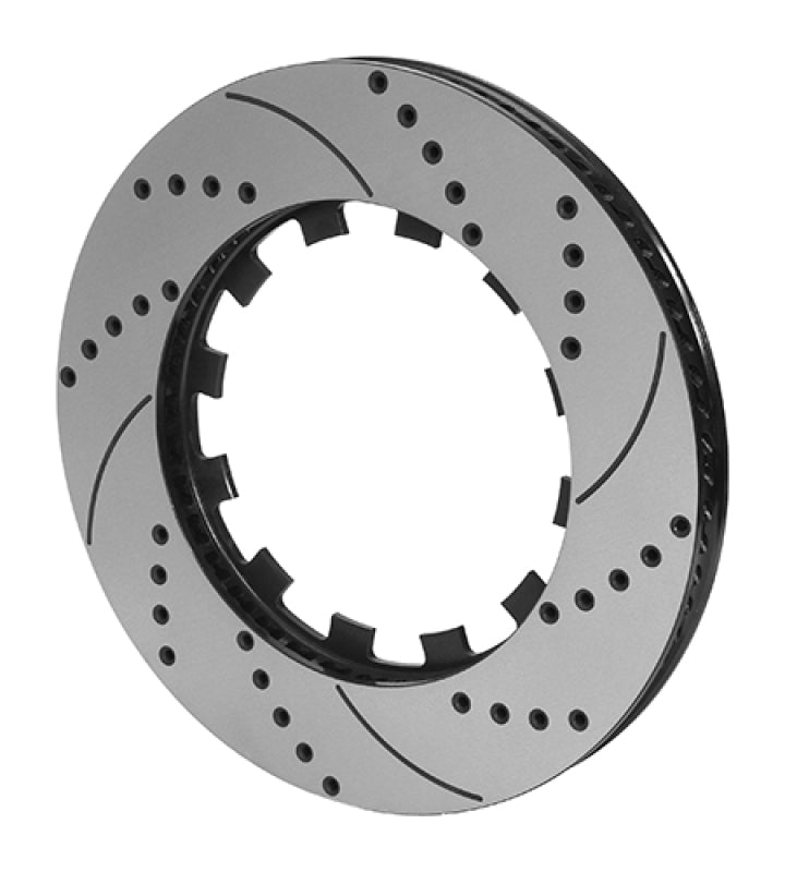 Wilwood 160-15329-BK SRP Drilled Rotor 8.80 Snap Ring Curved Vane - 1500-125DF812 Right