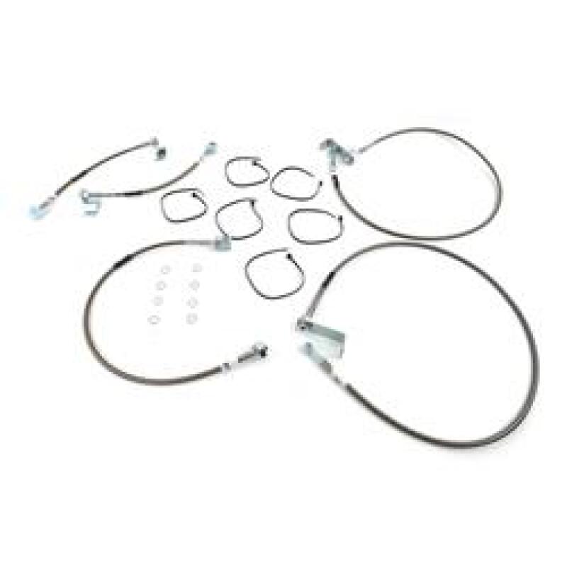Russell Performance Stainless Braided Brake Line Kit 696510 - 2005-2006 Ford F-250 and F-350 Super Duty 4WD, 6in Lift