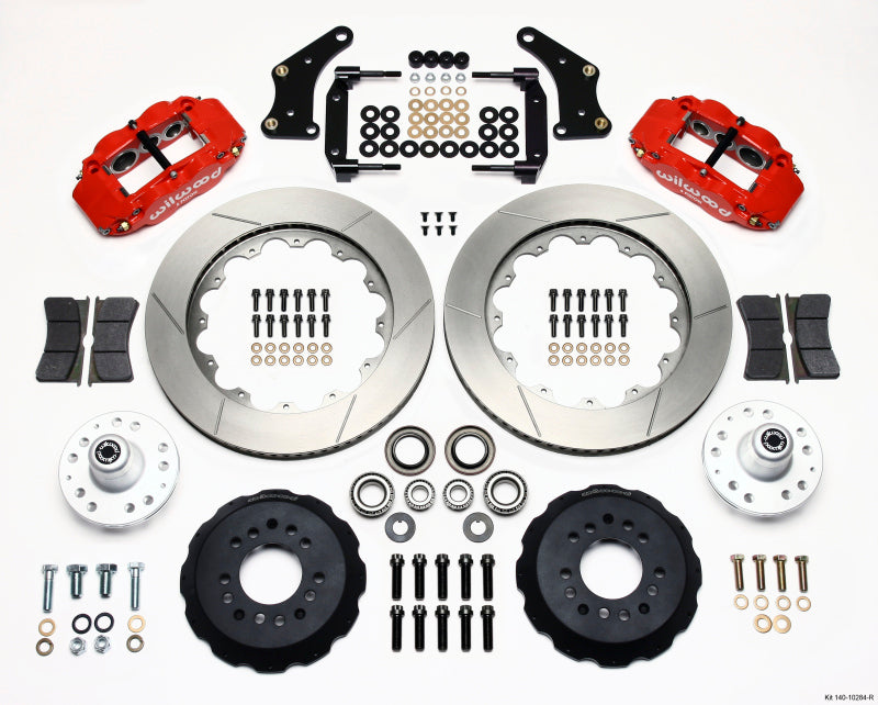 Wilwood Narrow Superlite 6R Front Big Brake Kit 14in Red Calipers - Large GM Drop Spindle 140-10284-R