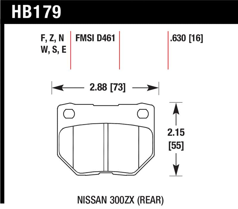 Hawk Performance HPS Street Rear Brake Pads HB179F.630 - 2006-2007 Subaru WRX