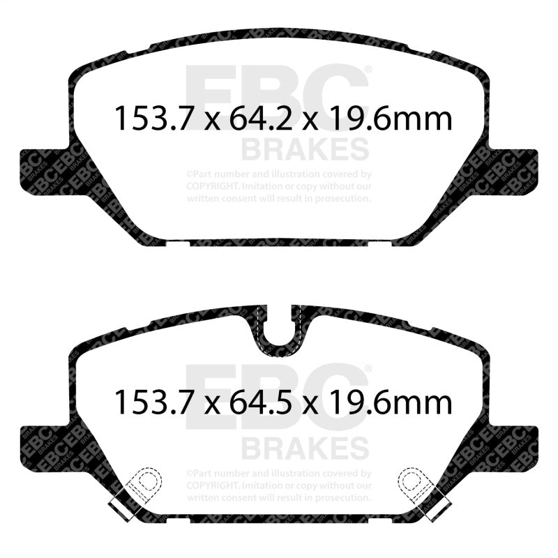 EBC Redstuff Ceramic Front Brake Pads DP33117C - 2020+ Cadillac CT5 Premium and Luxury 2.0T