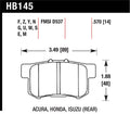 Hawk Performance Ceramic Street Rear Brake Pads HB145Z.570 - 2006 and Newer Honda Civic Si