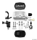 Wilwood Compact Tandem Master Cylinder Kit, 1in Bore, Pushrod, with Bracket and Valve, Ball Burnished - Ford Mustang