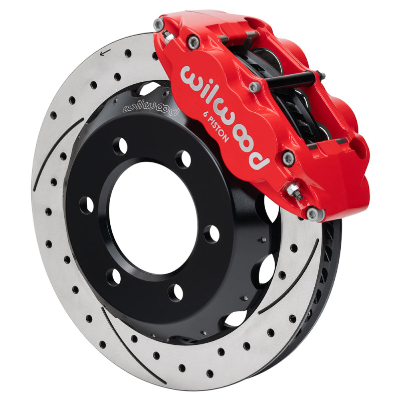 Wilwood 140-18155-DR Superlite 6R Front Brake Kit Red Calipers 12.88in SRP Rotors - 1971-1991 Chevrolet Blazer 6-Lug
