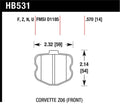 Hawk Performance DTC-70 Front Race Brake Pads HB531U.570 - 2010-2012 Corvette Grand Sport / 2006-2012 Z06