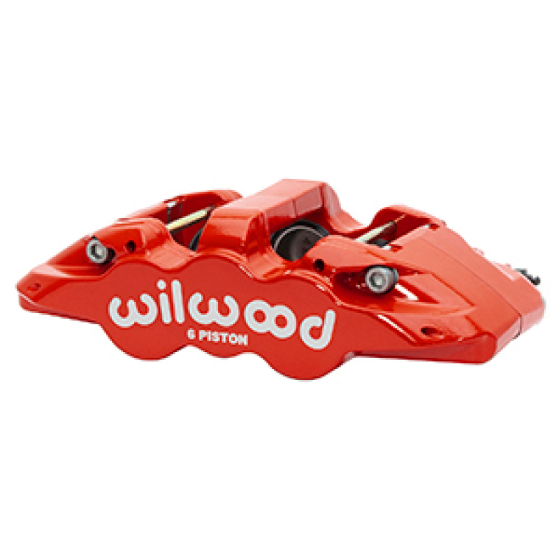 Wilwood AERO6-DS Caliper Right Hand Red 1.75/1.62/1.62in Pistons 1.25in Rotor Dust Seal - 120-15526-RD