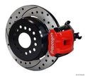 Wilwood Combination Parking Brake Rear Kit 140-12049-DR - Red, Drilled 12.19x0.81in Rotors, FFR 8.8 Axle, With Lines