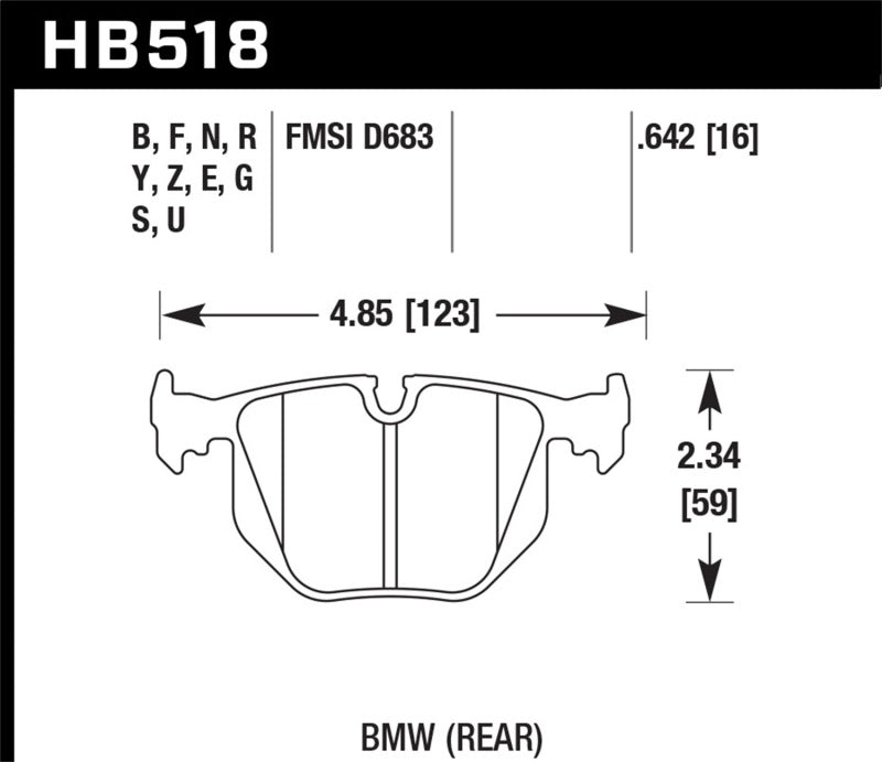Hawk ER-1 Rear Brake Pads - 2001-2005 BMW 330Ci 3.0L Base
