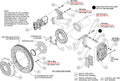 Wilwood XRS4R Rear EPB Big Brake Kit 12.88in Drill and Slot Rotor 2.50in Offset Red - Big Ford