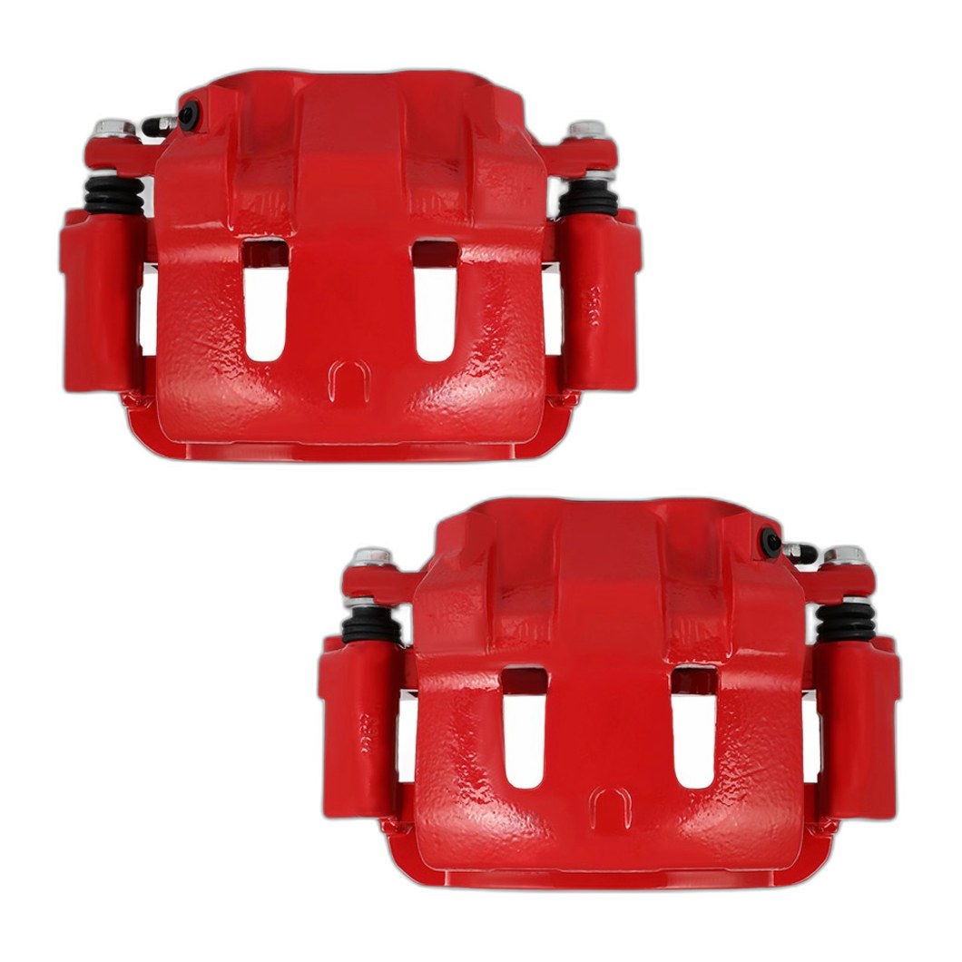 For 00-04 Ford Excursion F250 F350 SD Front Red Brake Calipers w/ Bracket Pair