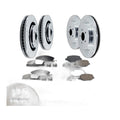 Front Rear Drilled Rotors and Brake Pads for Ford Flex Explorer Lincoln MKT MKS