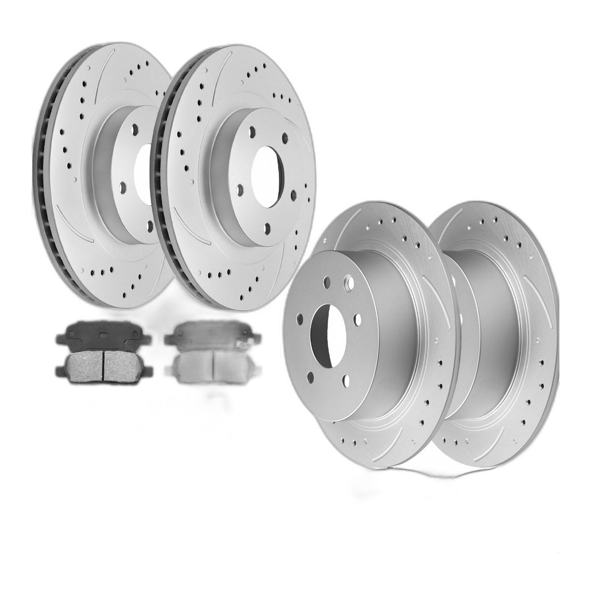 Front Rear Brake Rotors Ceramic Pads for 2002 2003 2004 2005 2006 Nissan Altima