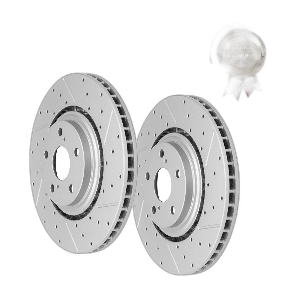 Front Drilled Slotted Brake Rotors Pair 2 for Toyota Highlander Sienna V6