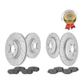 Front Rear Drilled Rotors & Ceramic Brake Pads for 11-14 Ford Edge Lincoln MKX