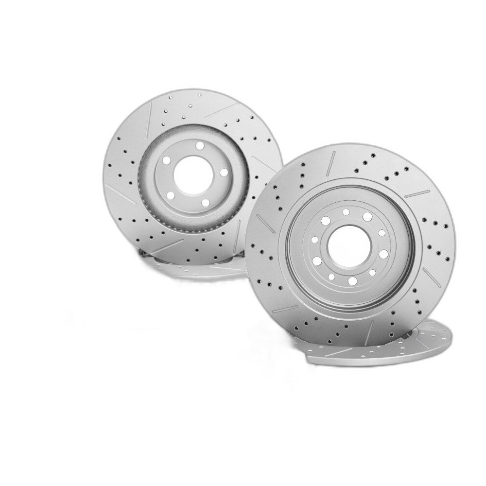 Front and Rear Drilled Rotors & Ceramic Brake Pads for Ford Edge Lincoln MKX