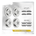Front Rear Brake Rotors and Ceramic Pads for Ford F-150 1999-2003 4WD Drilled