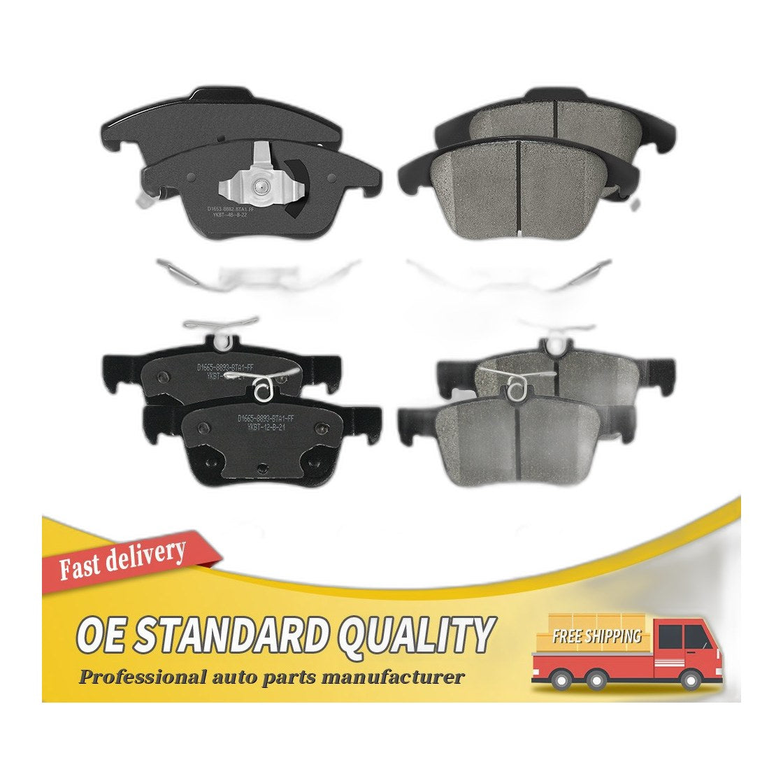 Front And Rear Ceramic Brake Pads Set For 2013-2020 Ford Fusion Lincoln Mkz