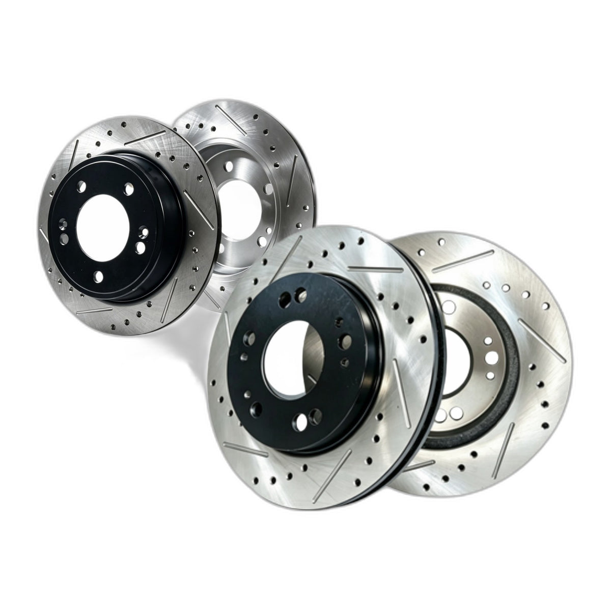 Front Rear Drilled Rotors Ceramic Brake Pads for Hyundai Accent 2012 2013 2014