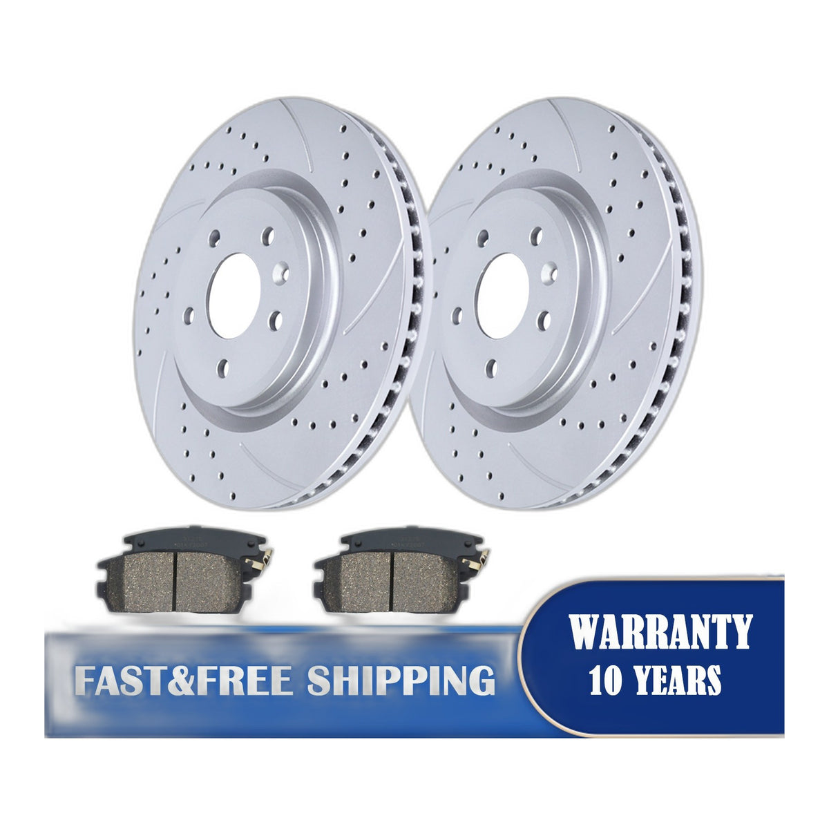 Front Brake Rotors Pads Kit for Ford Explorer Flex Lincoln MKT Slotted 325mm