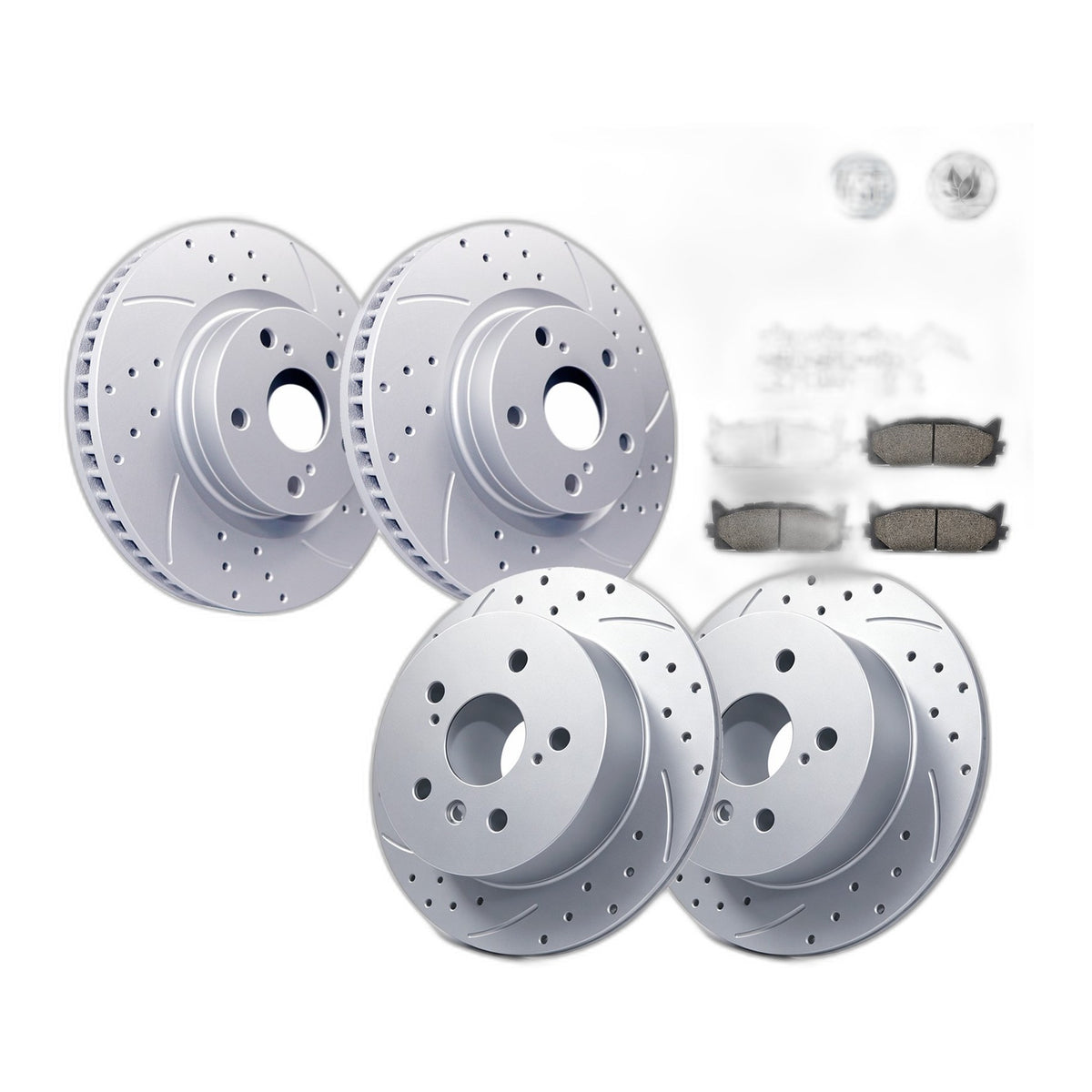Front Rear Disc Rotors Brake Pads for 2013-2017 Toyota Camry Avalon Lexus ES350