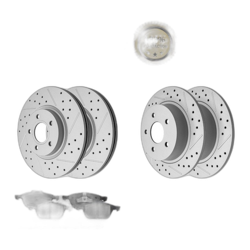 Front & Rear Brake Rotors + Ceramic Pads For 2013-2016 2017 Ford C-Max Escape