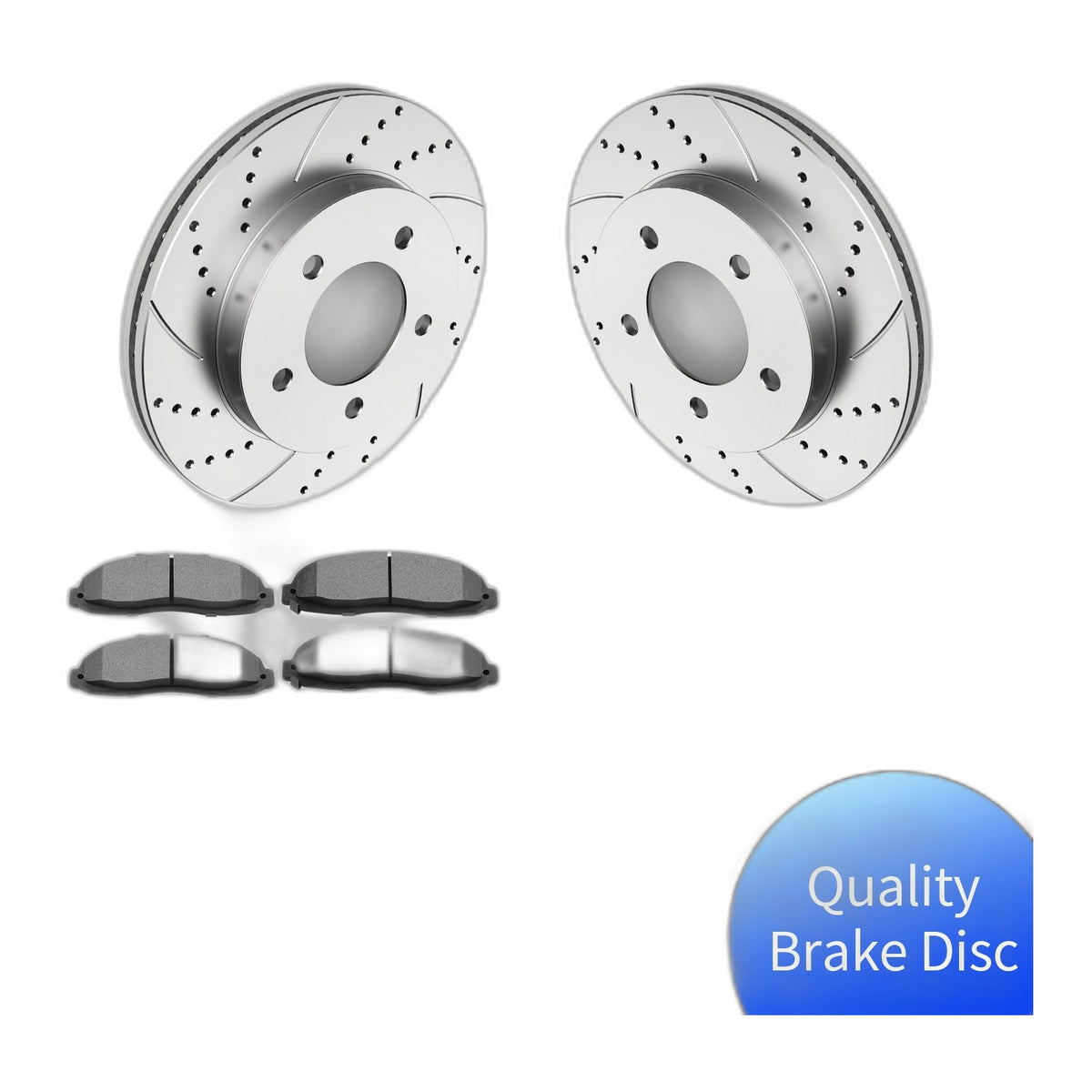 Front Brake Rotors Ceramic Pads Kit for Ford F-150 1997-2003 Drilled and Slotted