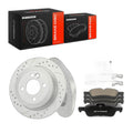 A-Premium 10.19 inch (258.7mm) Rear Brake Rotors & Ceramic Pads Kit 6-Pack