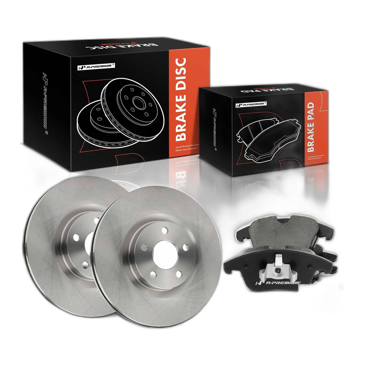 A-Premium 12.44 In (316mm) Front Vented Brake Rotors and Ceramic Pads Kit