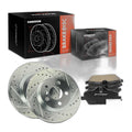A-Premium 11.02 In (280mm) Front Brake Rotors & Ceramic Pads Kit 6-Pack