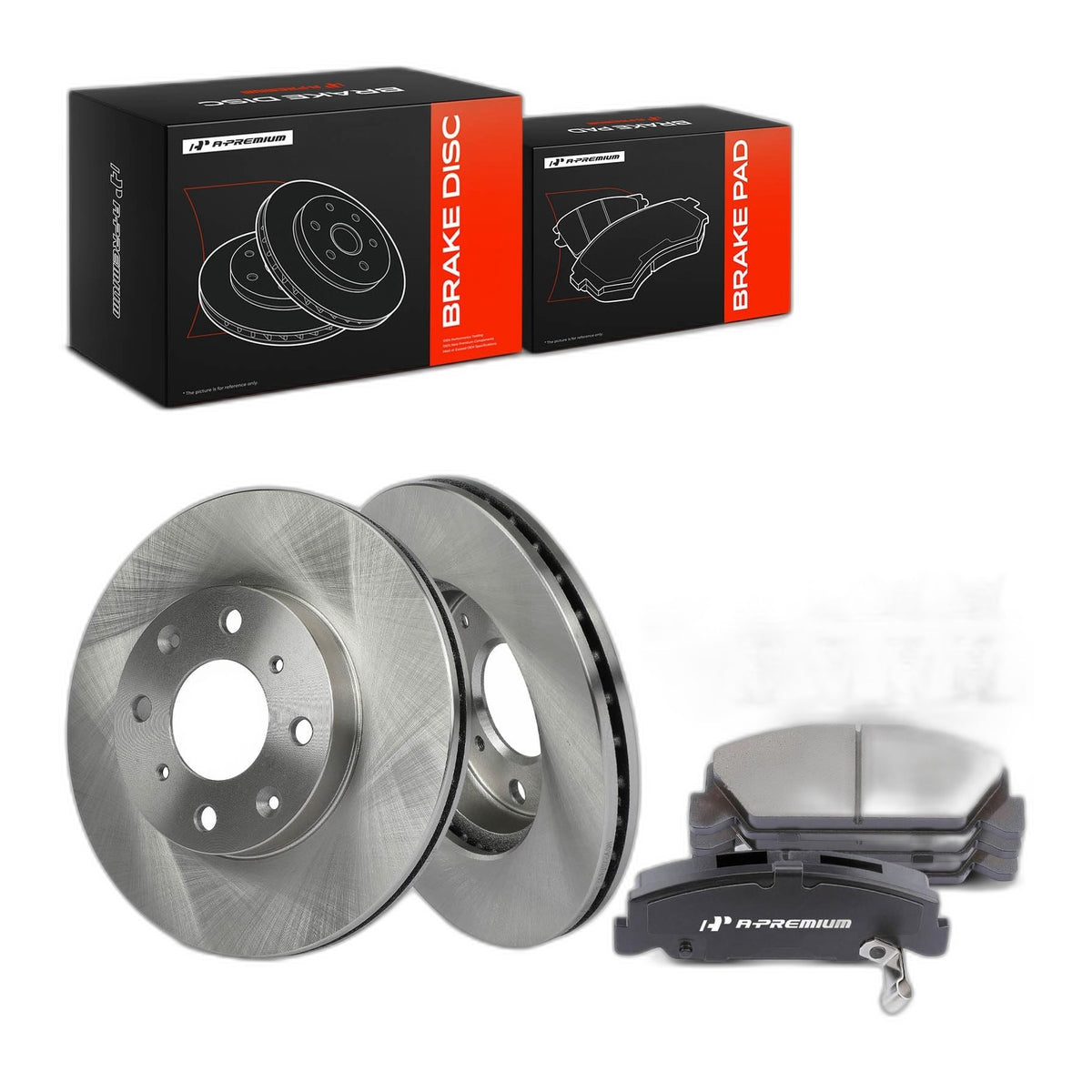 A-Premium 9.45 inch (240mm) Front Vented Brake Rotors and Ceramic Pads Kit