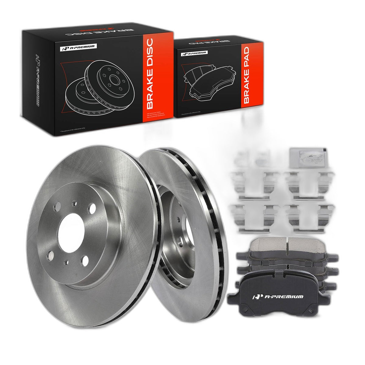 A-Premium 10.00 inch (254mm) Front Vented Brake Rotors and Ceramic Pads Kit