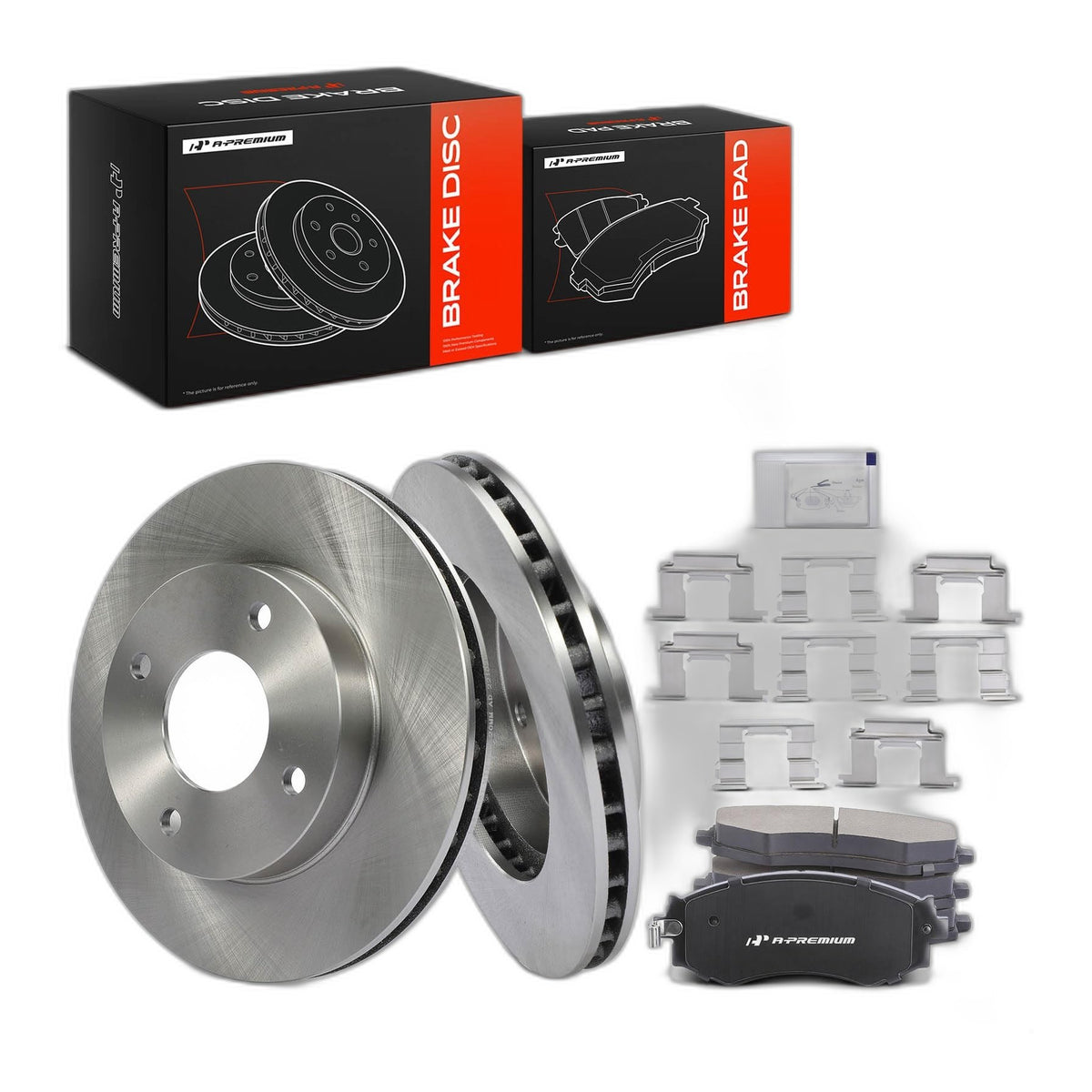 A-Premium 10.10 inch (256.6mm) Front Vented Brake Rotors & Ceramic Pads Kit