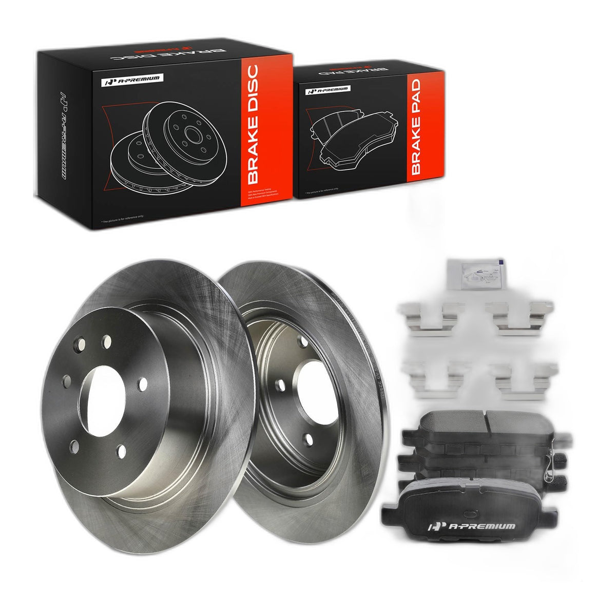 A-Premium 11.48 inch (291.6mm) Rear Solid Brake Rotors and Ceramic Pads Kit